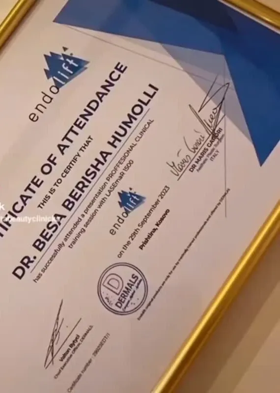 Certifikata e trajnimit për Endolift